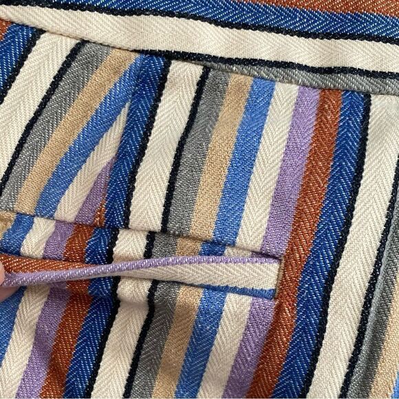 LOFT Riviera Linen Blend Multi-Color Striped Short Shorts Size 4 - Picture 4 of 11